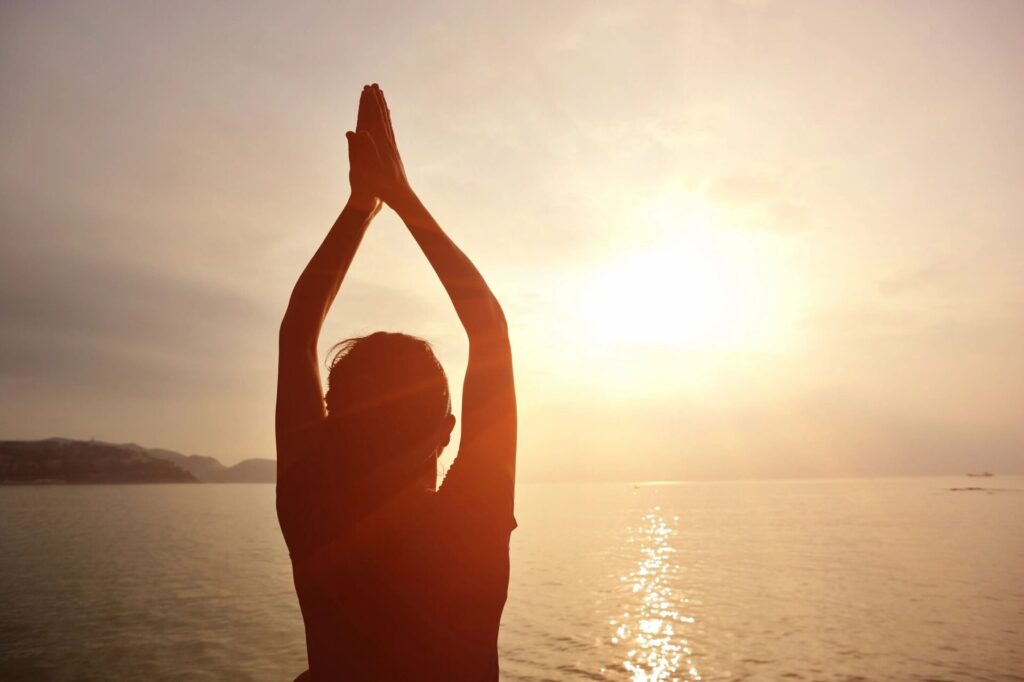 Demonstrating body spotlight somatic exercise for awareness